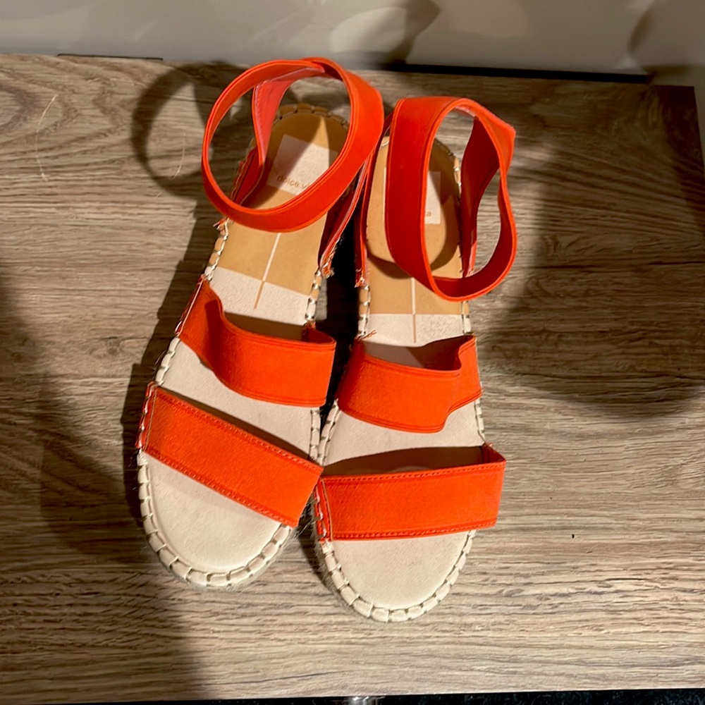 Orange Dolce Vita wedge sandals. Size 9. Worn once. Great for summer!